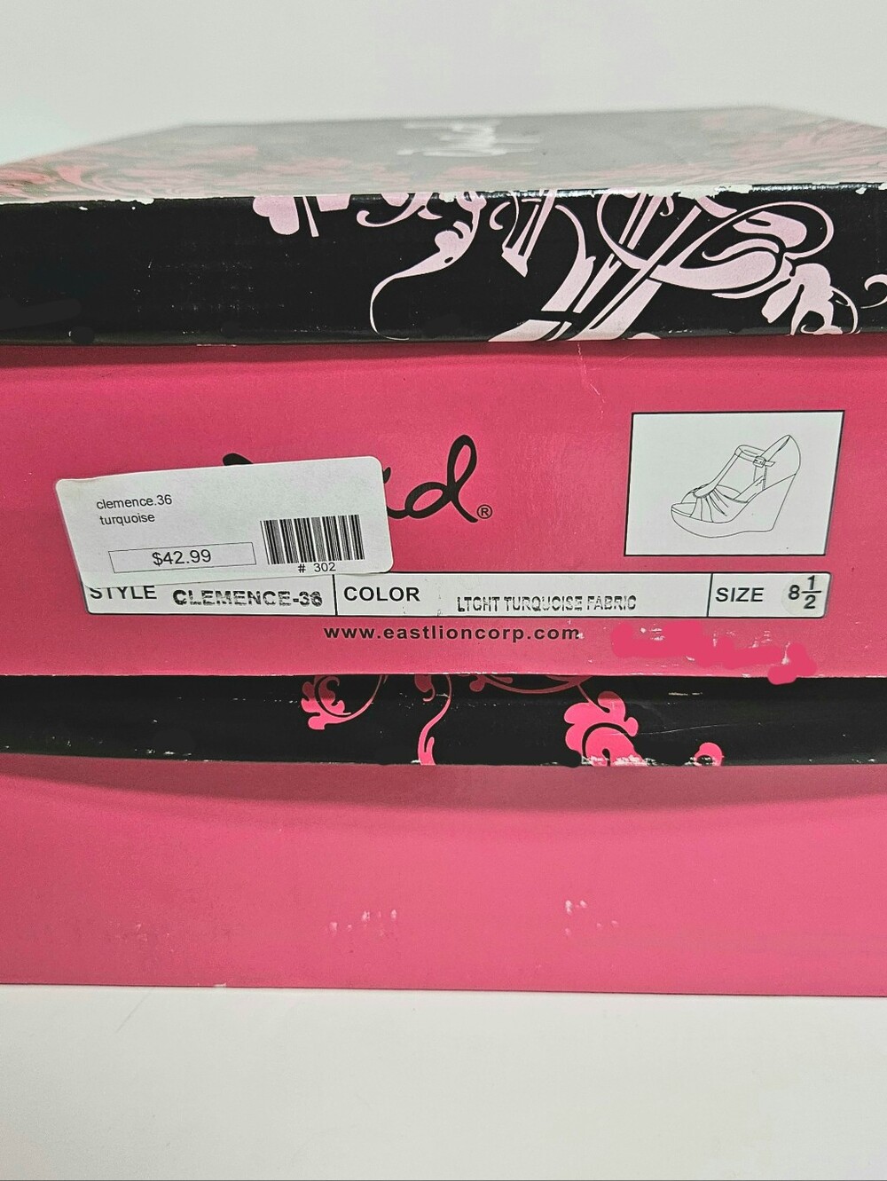 *NIB Qupid Multicolor Woven Espadrille Wedge Platform Sandals Turquoise Sz 8.5 - Picture 13 of 14
